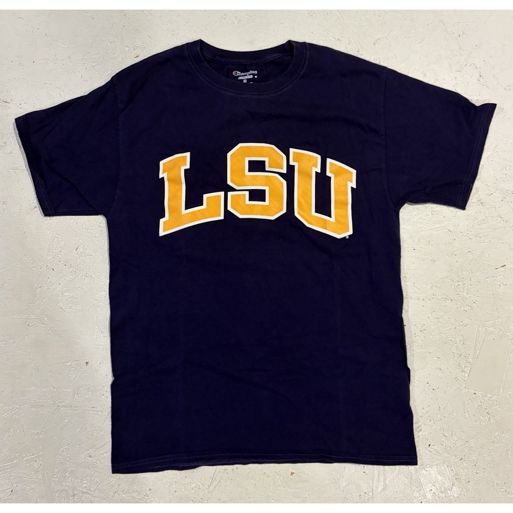 Champion LSU Short Sleeve Shirt Mens Medium Purple College Louisiana State